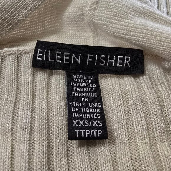 Eileen Fisher Ribbed Kimono Tencel Cardigan In Bone Sz XXS - Picture 8 of 9